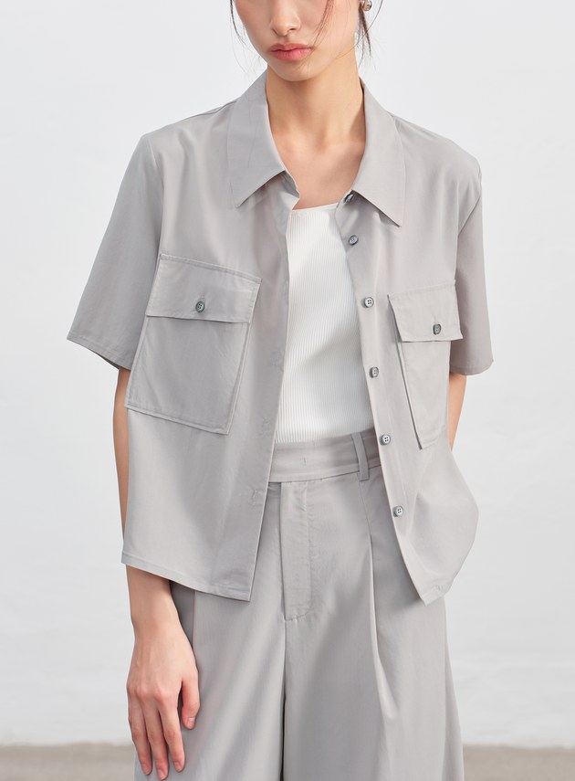 工裝涼感天絲襯衫