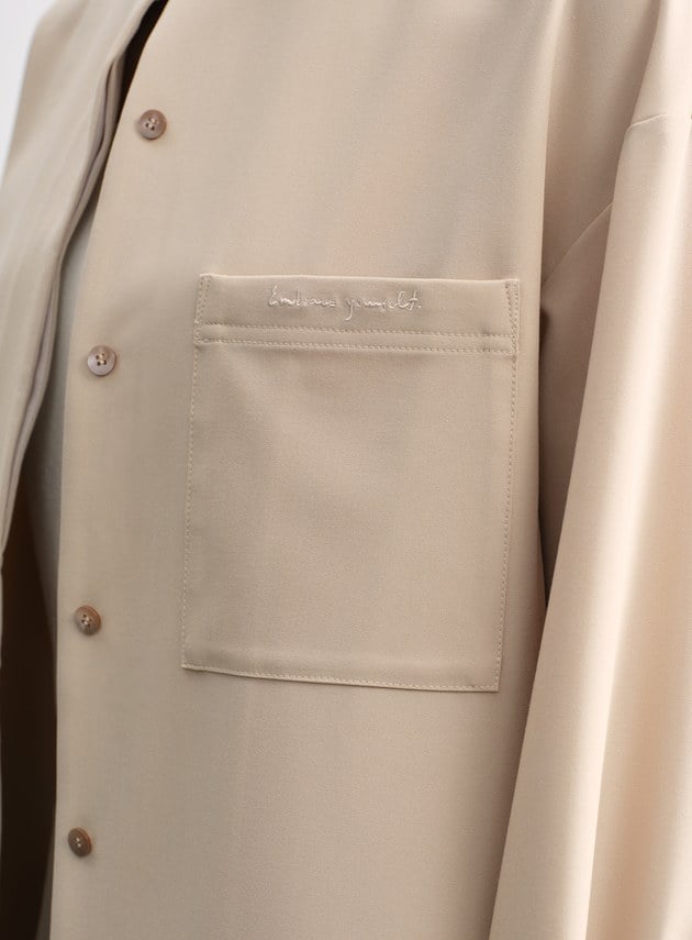 復古寬版刺繡襯衫