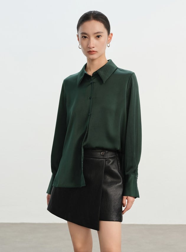 經典緞面襯衫