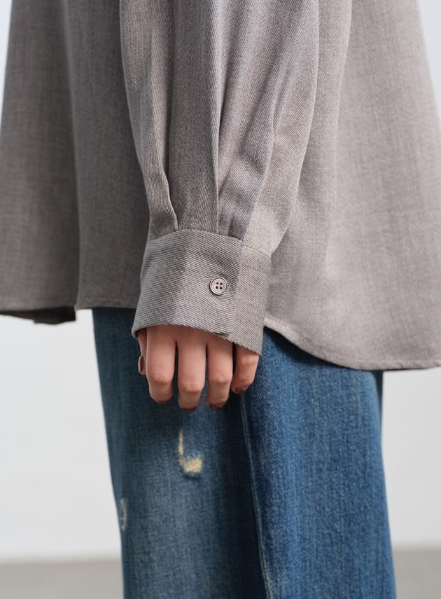 天絲羊毛寬版襯衫