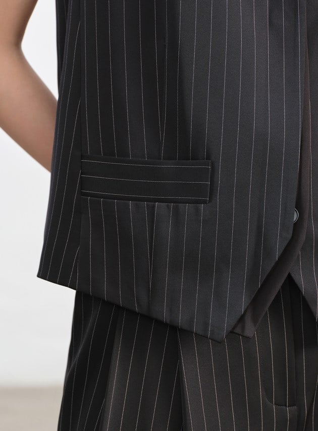 條紋Ｖ領馬甲背心