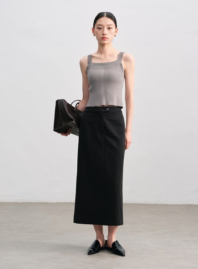 簡約針織直身半裙