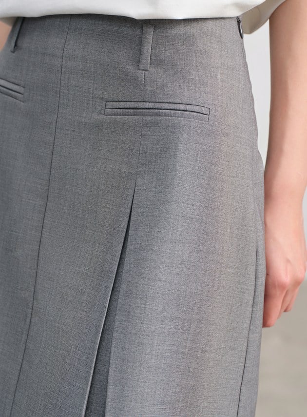 羊毛修身Ａ字裙