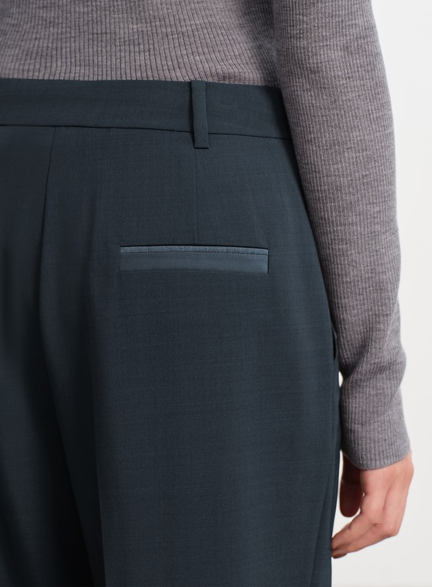 經典麂皮拼接九分褲