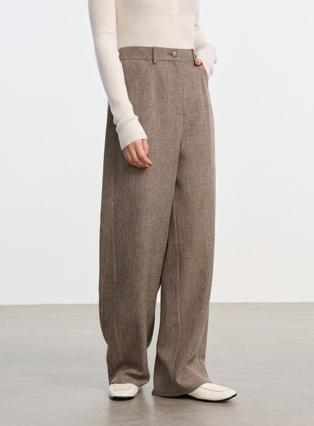 花紗提織工裝彎刀褲