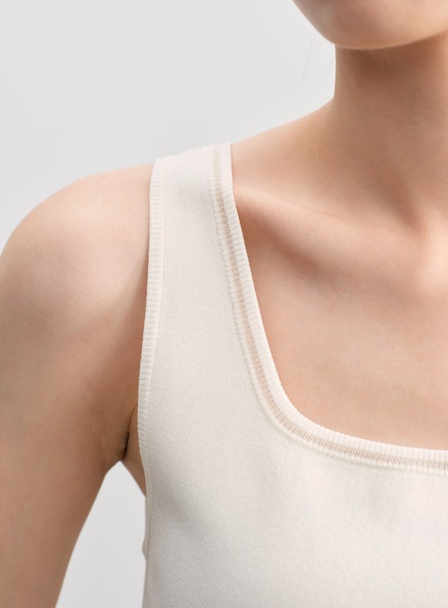 簡約半開襟針織背心