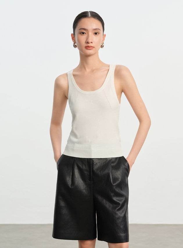 無袖圓領彈性背心