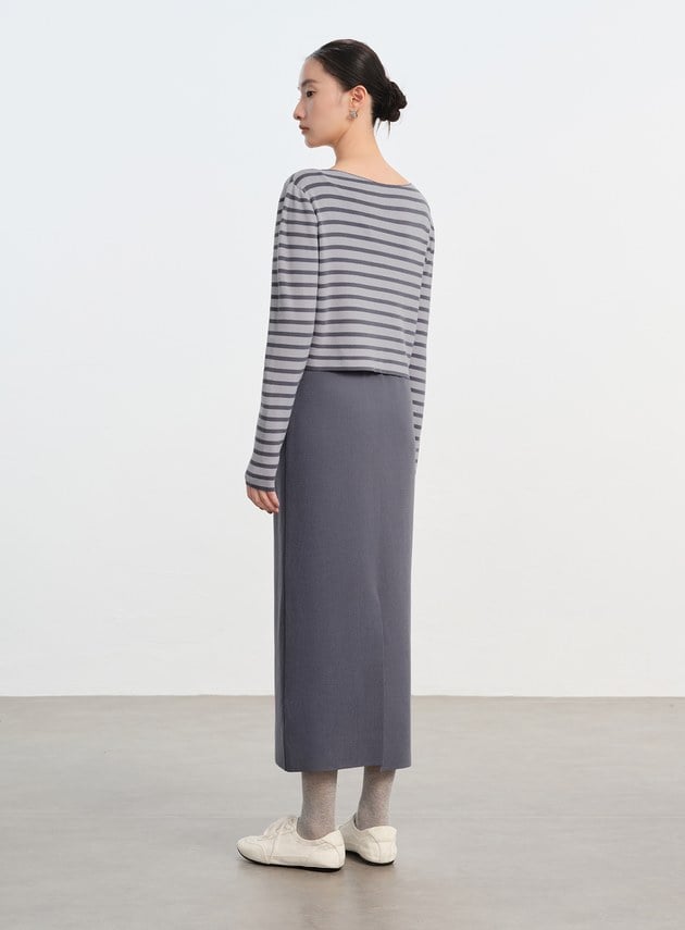 簡約條紋針織上衣