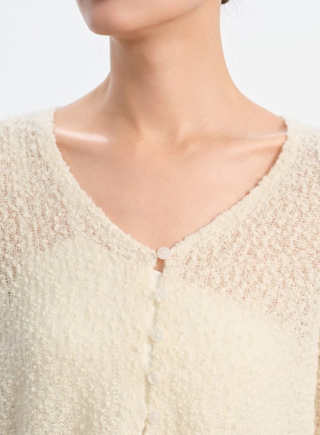 肌理感羊毛開襟針織衫