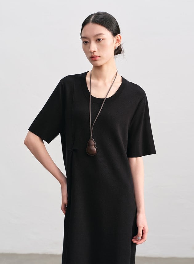 扭結針織連身裙