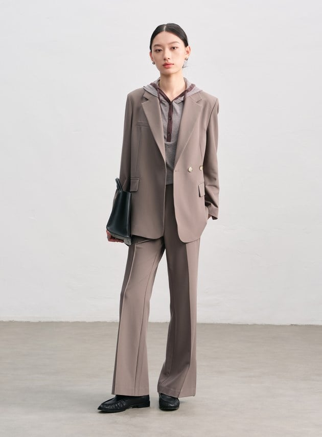 復古雙釦西裝外套