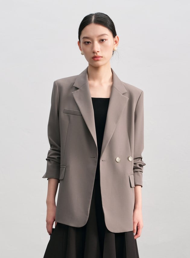 復古雙釦西裝外套