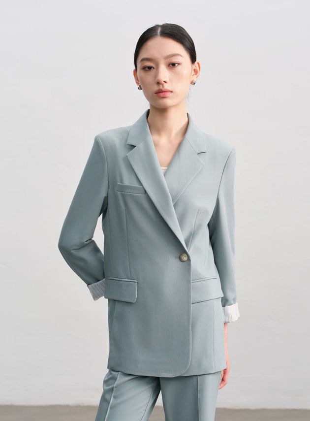 復古雙釦西裝外套