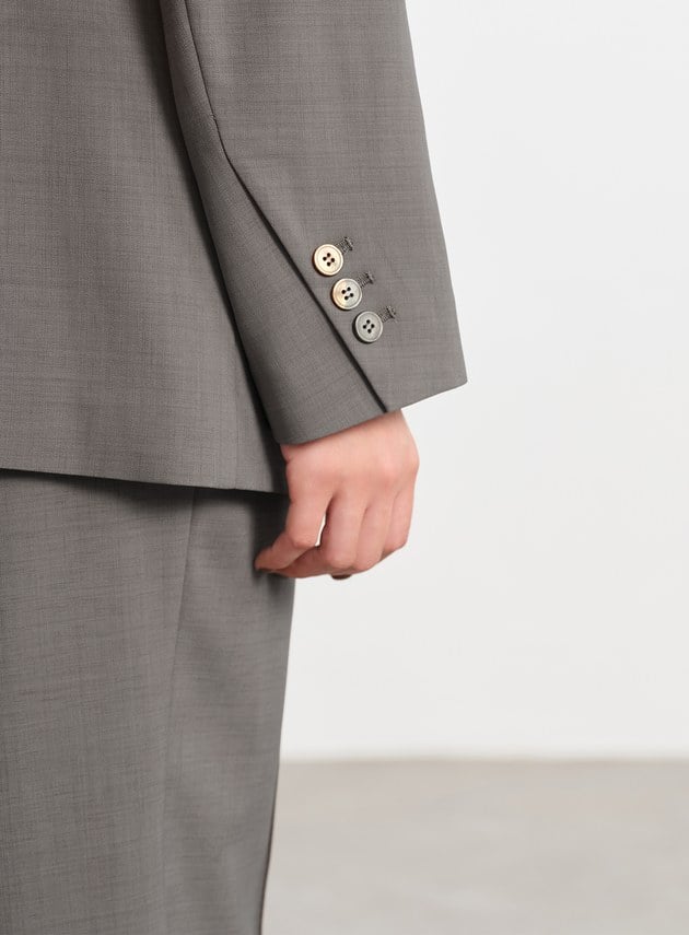 經典麂皮拼接西裝外套