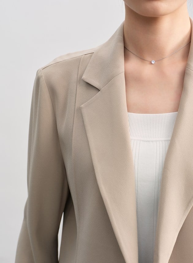 垂感醋酸不對稱西裝外套