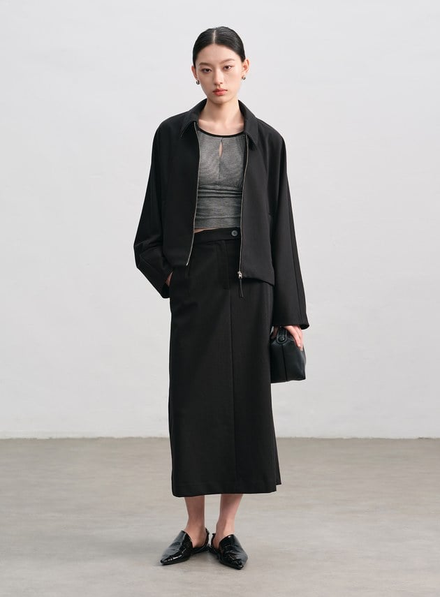 簡約可拆領針織外套