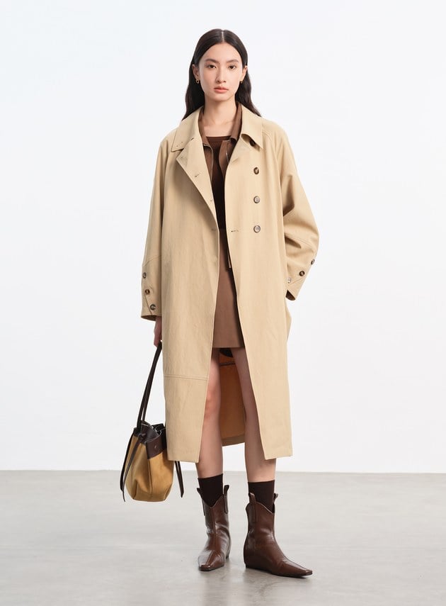 輕盈中空紗繭型風衣