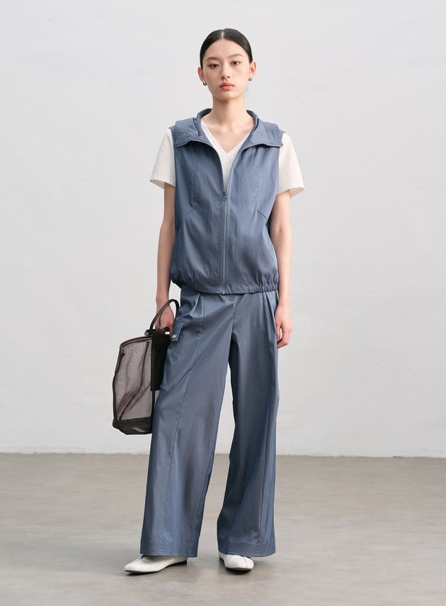 休閒感雙色連帽背心