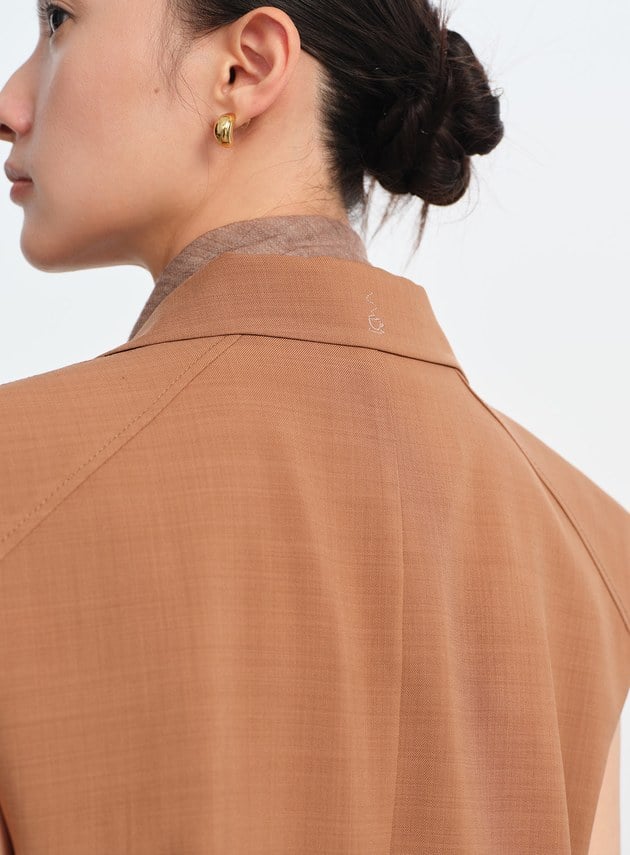 經典麂皮拼接西裝背心