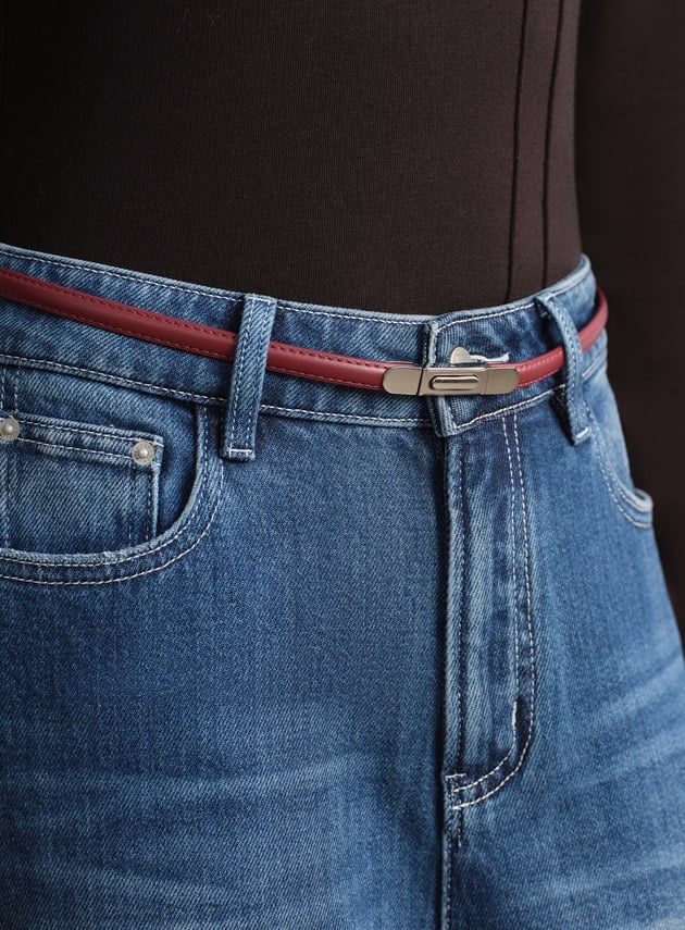 簡約方形金屬頭皮帶