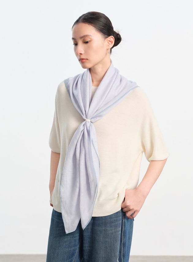 純羊毛薄款方巾