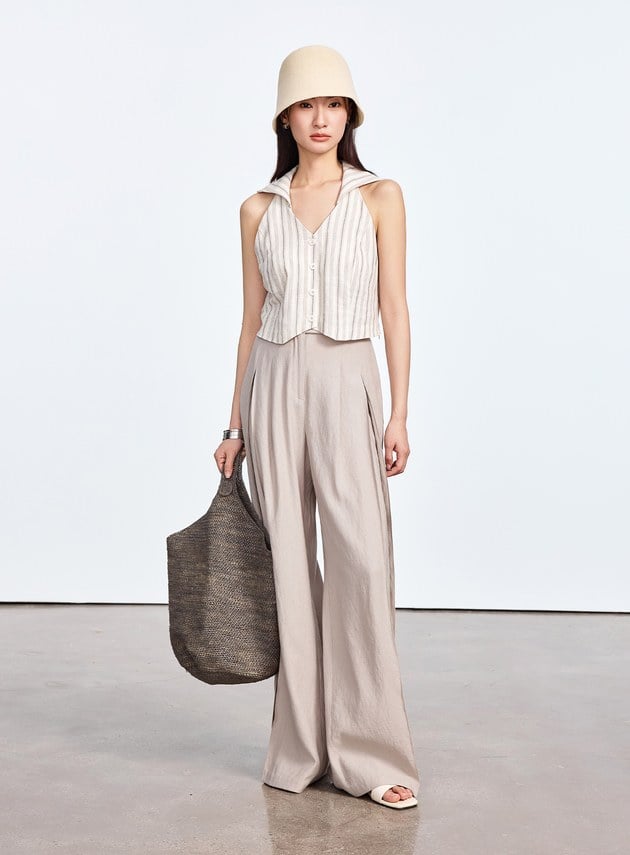 涼感修身比翼領BraTop