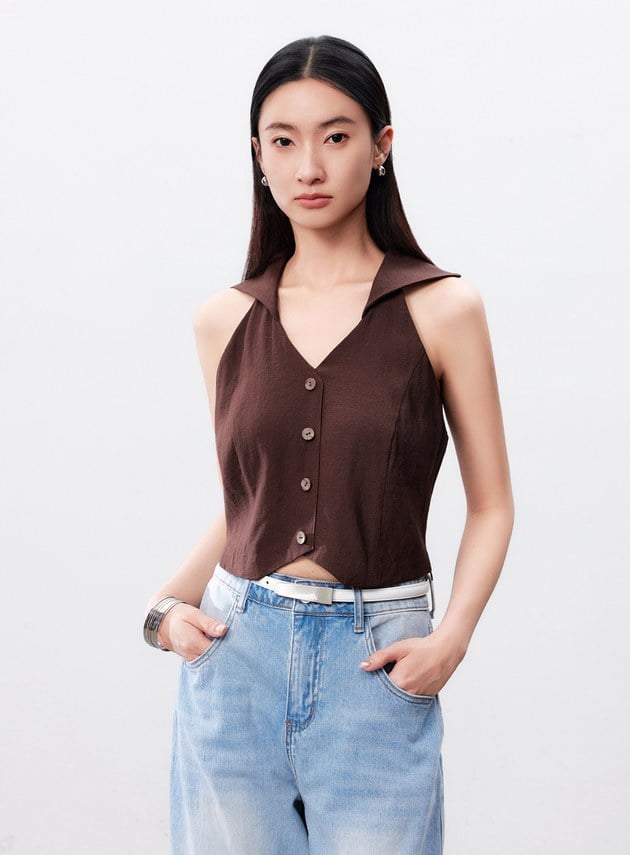 涼感修身比翼領BraTop