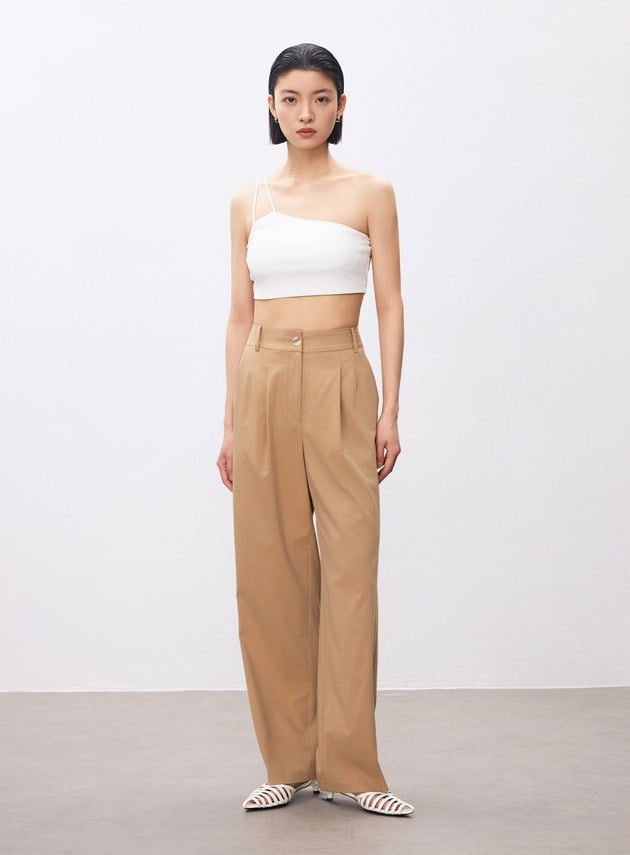 俐落修身直筒西裝褲