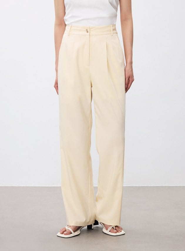 俐落修身直筒西裝褲