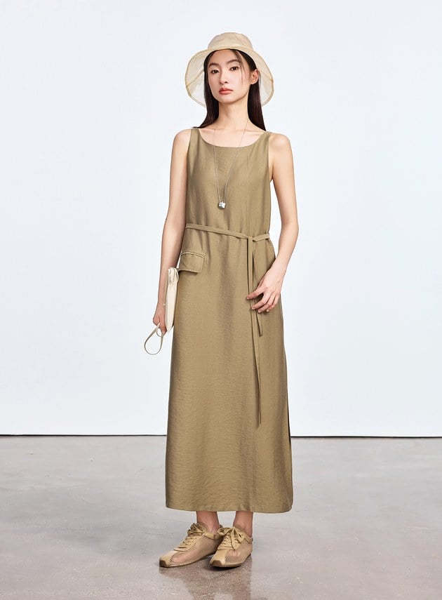 雲感天絲亞麻洋裝