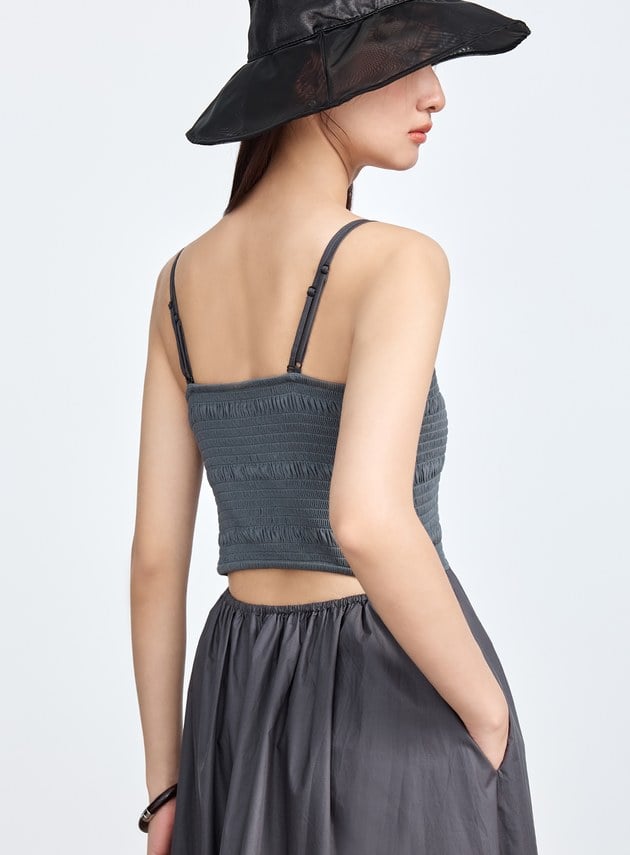 美背傘狀細肩帶洋裝