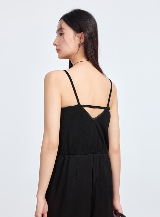 美背鏤空醋酸連身褲