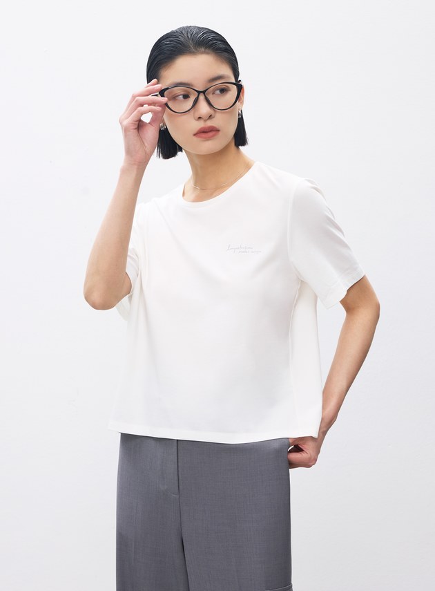 涼感天絲寬鬆印花T恤