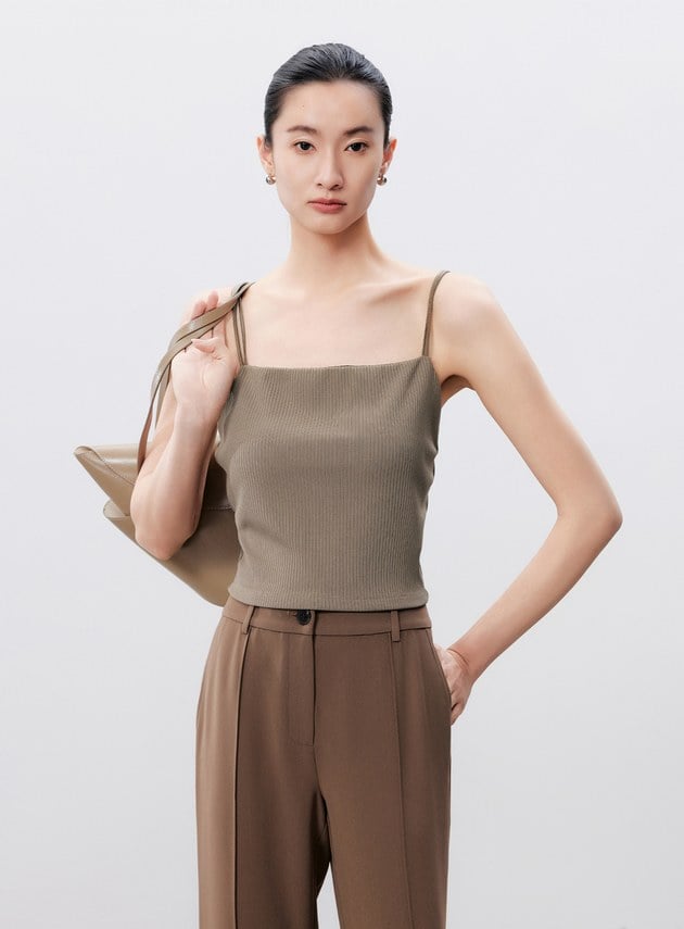 雙肩帶美背坑條BRA背心