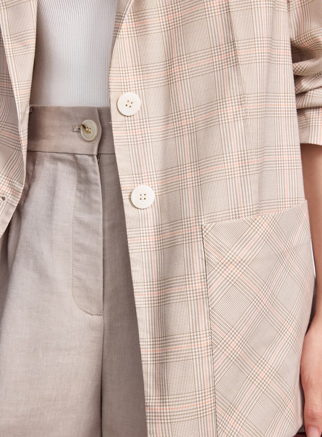 雲感格紋西裝外套