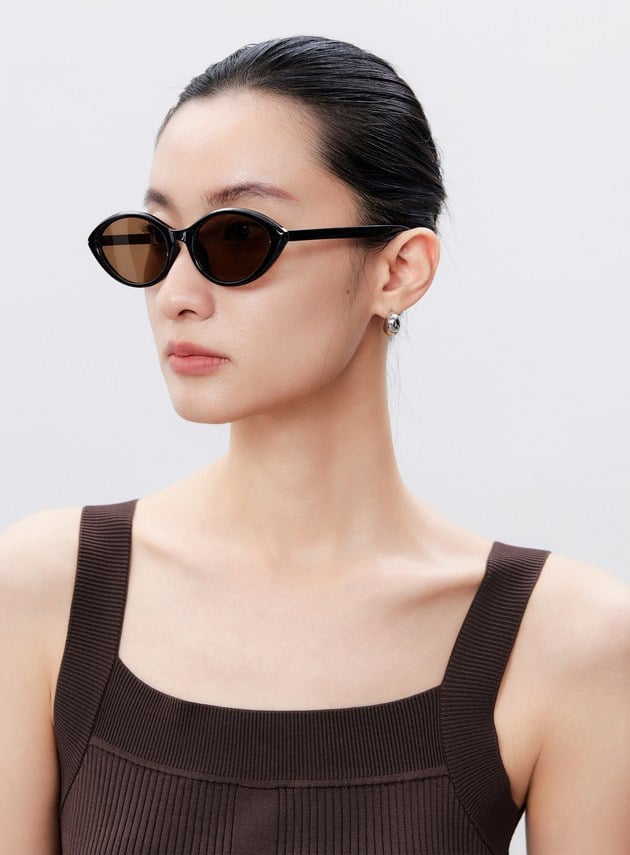 復古貓眼防曬墨鏡