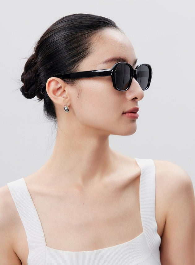 經典圓方框防曬墨鏡