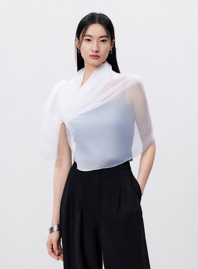 真絲柔感披肩圍巾