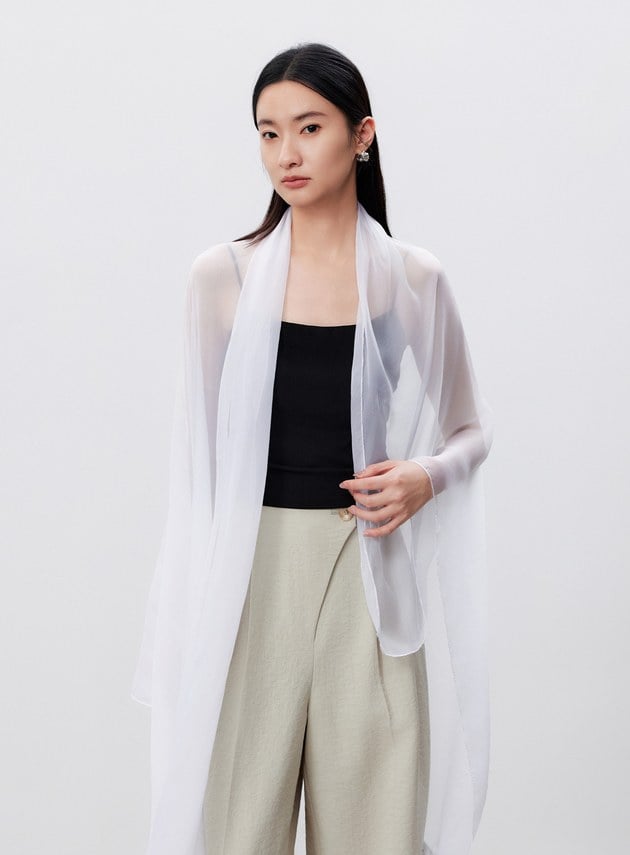 真絲柔感披肩圍巾