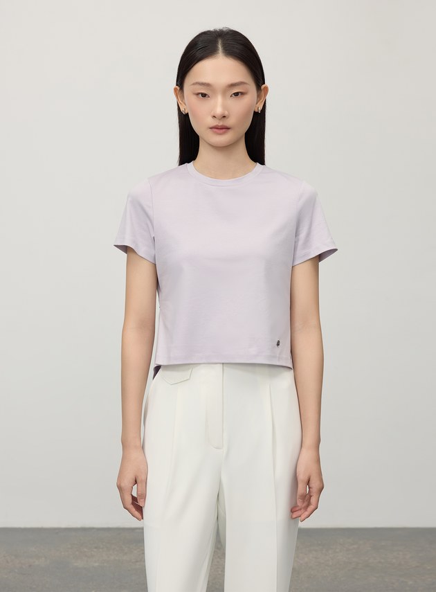 造型感後背系帶式短袖T恤