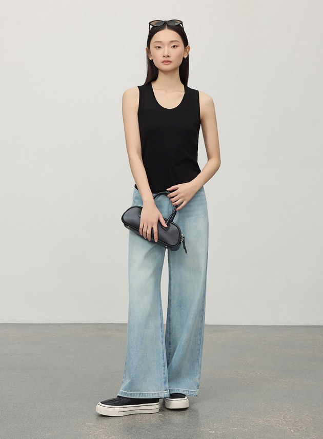 慵懶感微透天絲背心