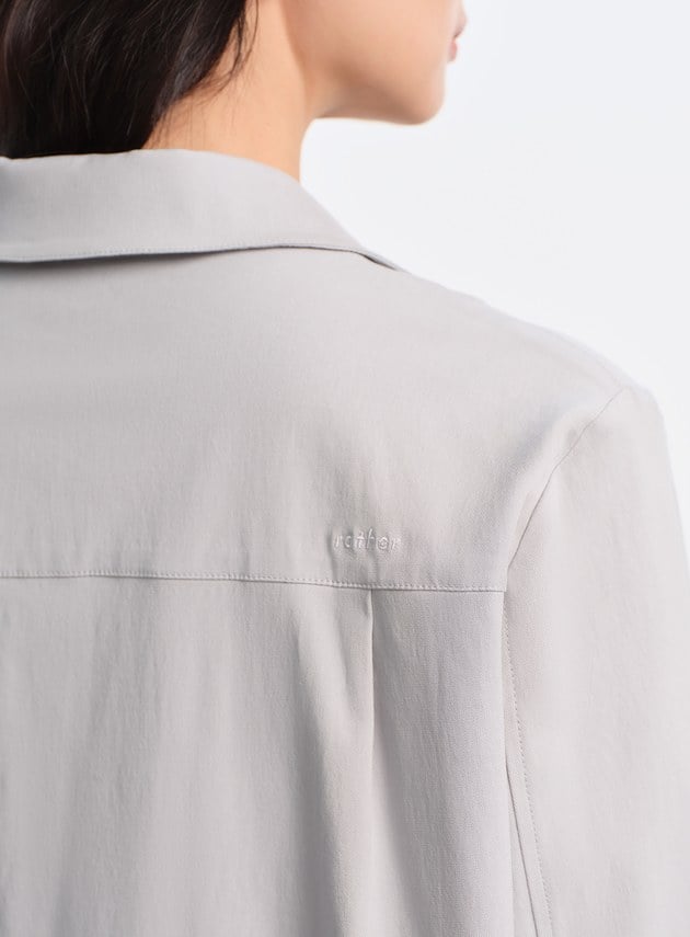 天絲不對稱剪接襯衫