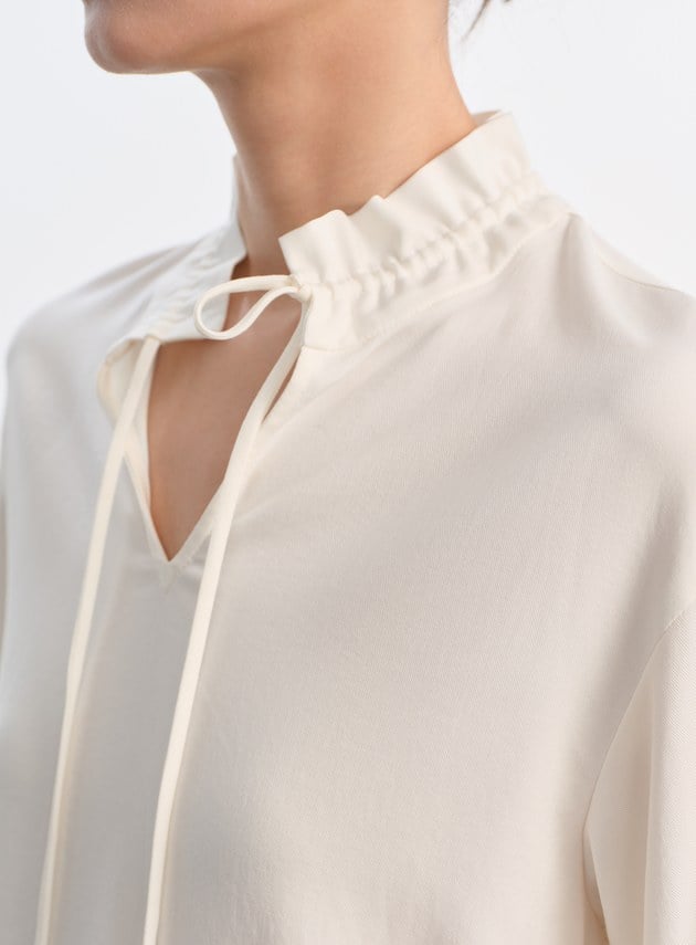 天絲荷葉領襯衫