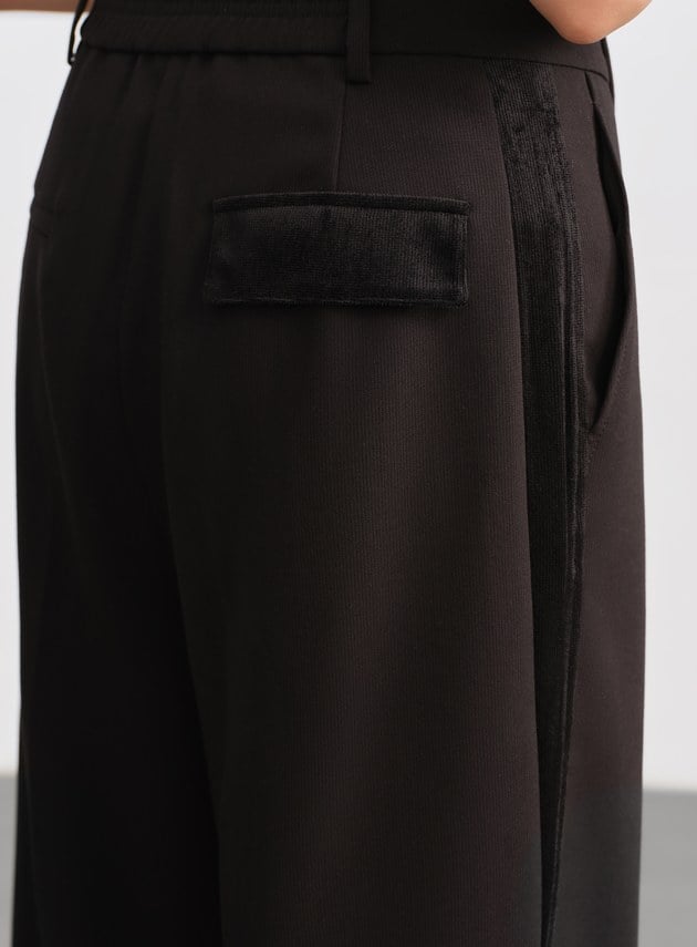 側身拼接西裝寬褲