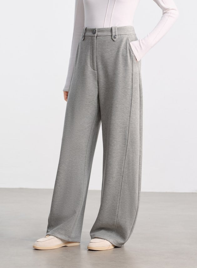 極簡立體弧形休閒褲