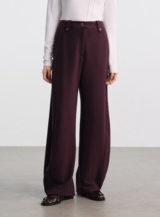 極簡立體弧形休閒褲