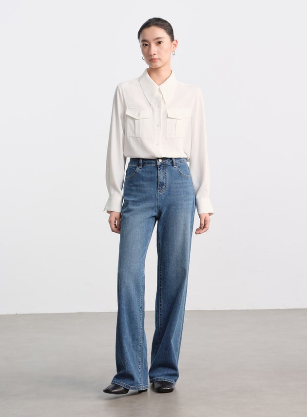 經典小直筒丹寧褲