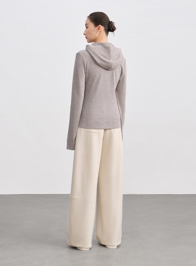 休閒合身彈力連帽上衣