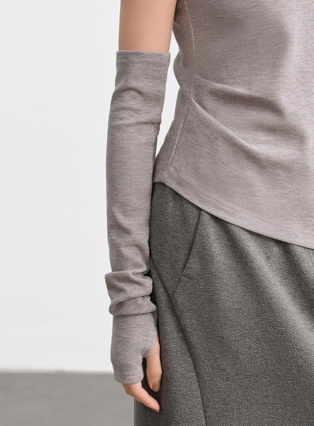 高領無袖可拆卸袖套上衣