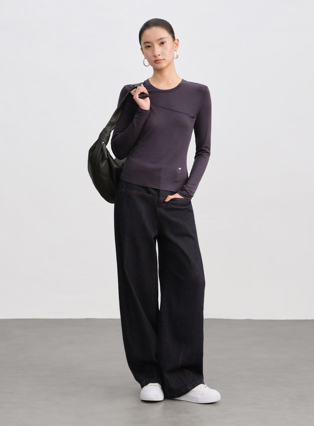 不對稱紐結合身上衣